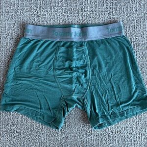 Tommy John Teal Green Modal Boxer Briefs with Gray Waistband